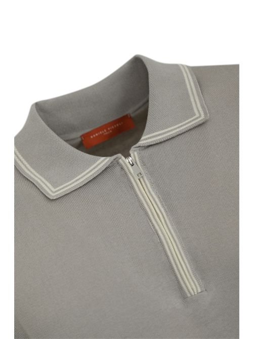 Polo con zip in cotone Tortora DANIELE FIESOLI | DF 032738